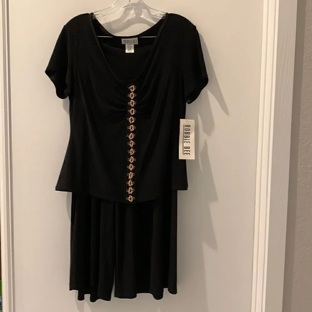 Robbie Bee Black Two-Piece Set - Picture 1 of 10